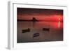 Lindisfarne Castle at Sunrise over Harbour-null-Framed Photographic Print