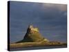 Lindisfarne Castle Bathed in Afternoon Sunlight Against a Stormy Sky, Holy Island, England, UK-Lee Frost-Stretched Canvas