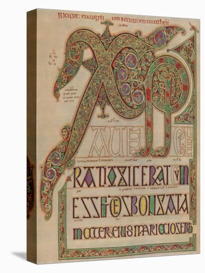 'Lindisfarne Gospels, 'Christi autem' page. British Museum', c700 AD, (1935)-Unknown-Stretched Canvas