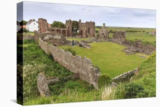 Lindisfarne Priory, Early Christian Site, and Village, Elevated View, Holy Island-Eleanor Scriven-Stretched Canvas