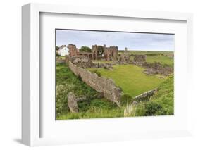 Lindisfarne Priory, Early Christian Site, and Village, Elevated View, Holy Island-Eleanor Scriven-Framed Photographic Print