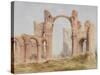 Lindisfarne Priory Ruins-Joseph Ratcliffe Skelton-Stretched Canvas