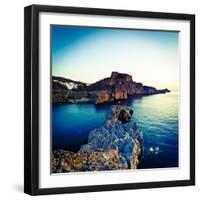 Lindos Acropolis and Harbour, Lindos, Rhodes, Greece-Doug Pearson-Framed Photographic Print