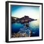 Lindos Acropolis and Harbour, Lindos, Rhodes, Greece-Doug Pearson-Framed Photographic Print