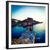 Lindos Acropolis and Harbour, Lindos, Rhodes, Greece-Doug Pearson-Framed Photographic Print