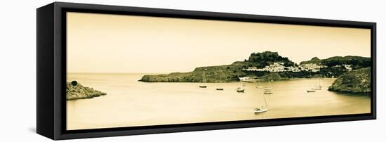 Lindos Acropolis and Village, Lindos, Rhodes, Greece-Doug Pearson-Framed Stretched Canvas