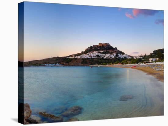 Lindos Acropolis and Village, Lindos, Rhodes, Greece-Doug Pearson-Stretched Canvas