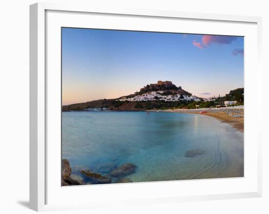 Lindos Acropolis and Village, Lindos, Rhodes, Greece-Doug Pearson-Framed Photographic Print