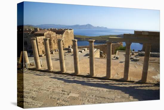 Lindos Acropolis, Lindos, Rhodes, Dodecanese, Greek Islands, Greece, Europe-Tuul-Stretched Canvas