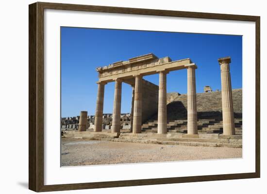 Lindos Acropolis, Lindos, Rhodes, Dodecanese, Greek Islands, Greece, Europe-Tuul-Framed Photographic Print