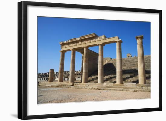 Lindos Acropolis, Lindos, Rhodes, Dodecanese, Greek Islands, Greece, Europe-Tuul-Framed Photographic Print