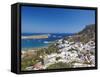 Lindos and the Acropolis, Rhodes, Dodecanese, Greek Islands, Greece, Europe-Sakis Papadopoulos-Framed Stretched Canvas