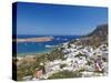 Lindos and the Acropolis, Rhodes, Dodecanese, Greek Islands, Greece, Europe-Sakis Papadopoulos-Stretched Canvas