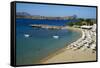 Lindos Beach, Lindos, Rhodes, Dodecanese, Greek Islands, Greece, Europe-Tuul-Framed Stretched Canvas