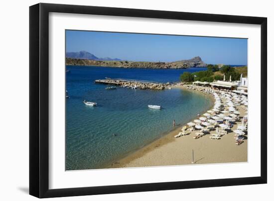 Lindos Beach, Lindos, Rhodes, Dodecanese, Greek Islands, Greece, Europe-Tuul-Framed Photographic Print