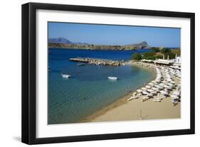 Lindos Beach, Lindos, Rhodes, Dodecanese, Greek Islands, Greece, Europe-Tuul-Framed Photographic Print