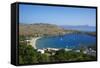 Lindos Beach, Lindos, Rhodes, Dodecanese, Greek Islands, Greece, Europe-Tuul-Framed Stretched Canvas