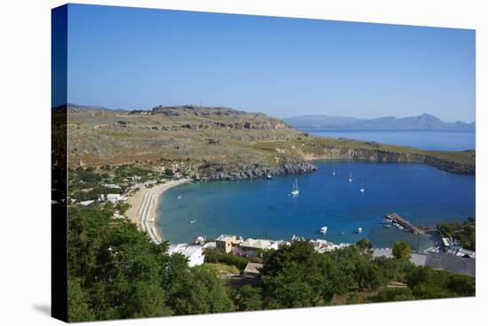 Lindos Beach, Lindos, Rhodes, Dodecanese, Greek Islands, Greece, Europe-Tuul-Stretched Canvas