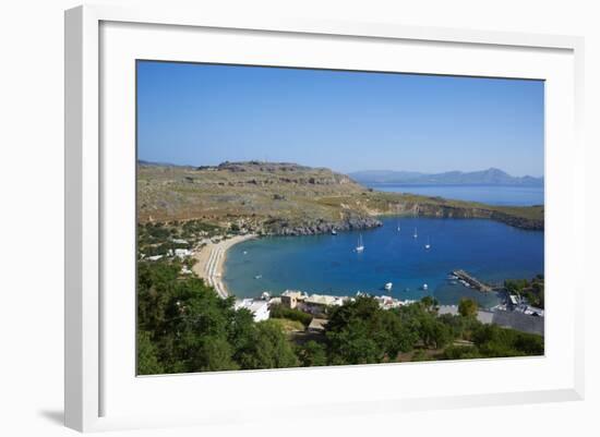 Lindos Beach, Lindos, Rhodes, Dodecanese, Greek Islands, Greece, Europe-Tuul-Framed Photographic Print