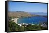 Lindos Beach, Lindos, Rhodes, Dodecanese, Greek Islands, Greece, Europe-Tuul-Framed Stretched Canvas