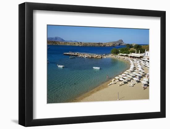 Lindos Beach, Lindos, Rhodes, Dodecanese, Greek Islands, Greece, Europe-Tuul-Framed Photographic Print