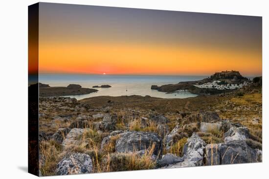 Lindos Sunrise-Terry Mathews-Stretched Canvas