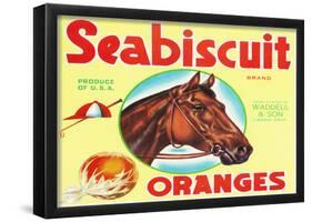 Lindsay, California, Seabiscuit Brand Citrus Label-null-Framed Poster