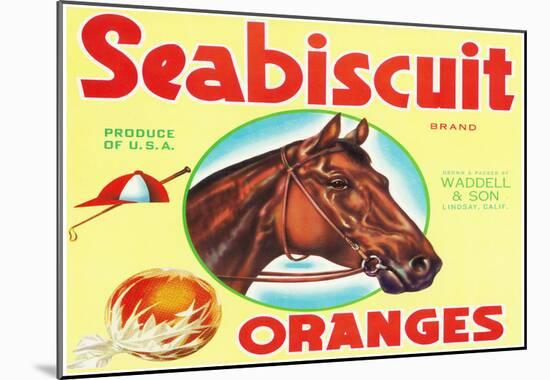 Lindsay, California, Seabiscuit Brand Citrus Label-null-Mounted Poster