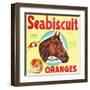 Lindsay, California, Seabiscuit Brand Citrus Label-Lantern Press-Framed Art Print