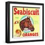 Lindsay, California, Seabiscuit Brand Citrus Label-Lantern Press-Framed Art Print