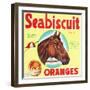 Lindsay, California, Seabiscuit Brand Citrus Label-Lantern Press-Framed Art Print