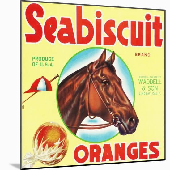 Lindsay, California, Seabiscuit Brand Citrus Label-Lantern Press-Mounted Art Print