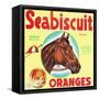 Lindsay, California, Seabiscuit Brand Citrus Label-Lantern Press-Framed Stretched Canvas