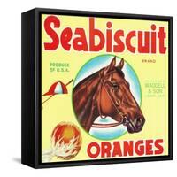 Lindsay, California, Seabiscuit Brand Citrus Label-Lantern Press-Framed Stretched Canvas