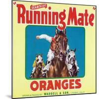 Lindsay, California, Seabiscuit Running Mate Brand Citrus Label-Lantern Press-Mounted Art Print