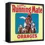 Lindsay, California, Seabiscuit Running Mate Brand Citrus Label-Lantern Press-Framed Stretched Canvas
