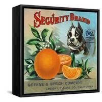 Lindsay, California, Security Brand Citrus Label-Lantern Press-Framed Stretched Canvas