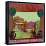 Lindsay, California, Suburban Brand Citrus Label-Lantern Press-Framed Stretched Canvas