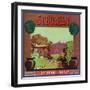 Lindsay, California, Suburban Brand Citrus Label-Lantern Press-Framed Art Print