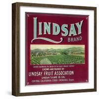 Lindsay Orange Label - Lindsay, CA-Lantern Press-Framed Art Print