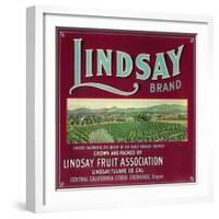 Lindsay Orange Label - Lindsay, CA-Lantern Press-Framed Art Print