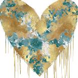 Big Hearted Gold on Teal-Lindsay Rodgers-Art Print