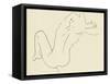 Line Art Figurative Drawing-Little Dean-Framed Stretched Canvas