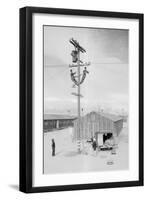 Line Crew at Work in Manzanar-Ansel Adams-Framed Art Print