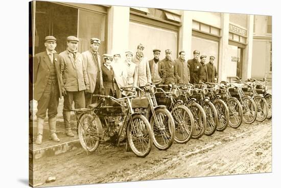 Line of Bicycles-null-Stretched Canvas