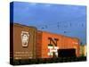 Line of Box Cars Dramatically Lit by Late Day Sunlight-Walker Evans-Stretched Canvas