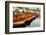 Line of Colourful Boats at the Floating Gardens in Xochimilco-John Woodworth-Framed Photographic Print