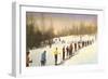 Line of Cross Country Skiers-null-Framed Art Print