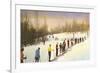 Line of Cross Country Skiers-null-Framed Premium Giclee Print