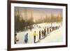 Line of Cross Country Skiers-null-Framed Premium Giclee Print